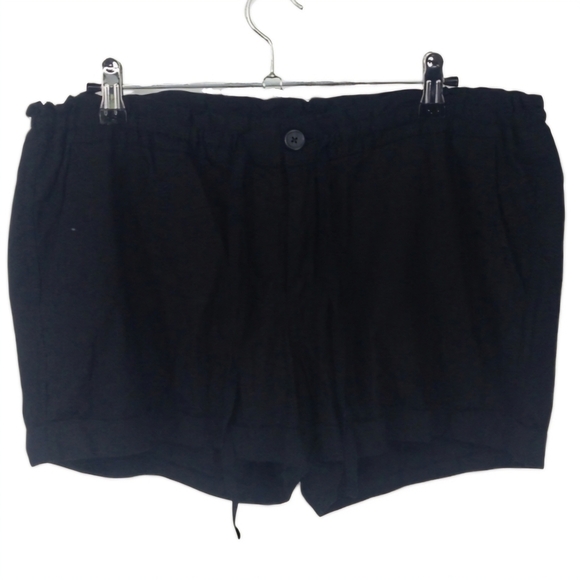 Old Navy Womens Black Linen Tie Waist Shorts Size 10 - Picture 4 of 13